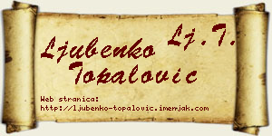 Ljubenko Topalović vizit kartica